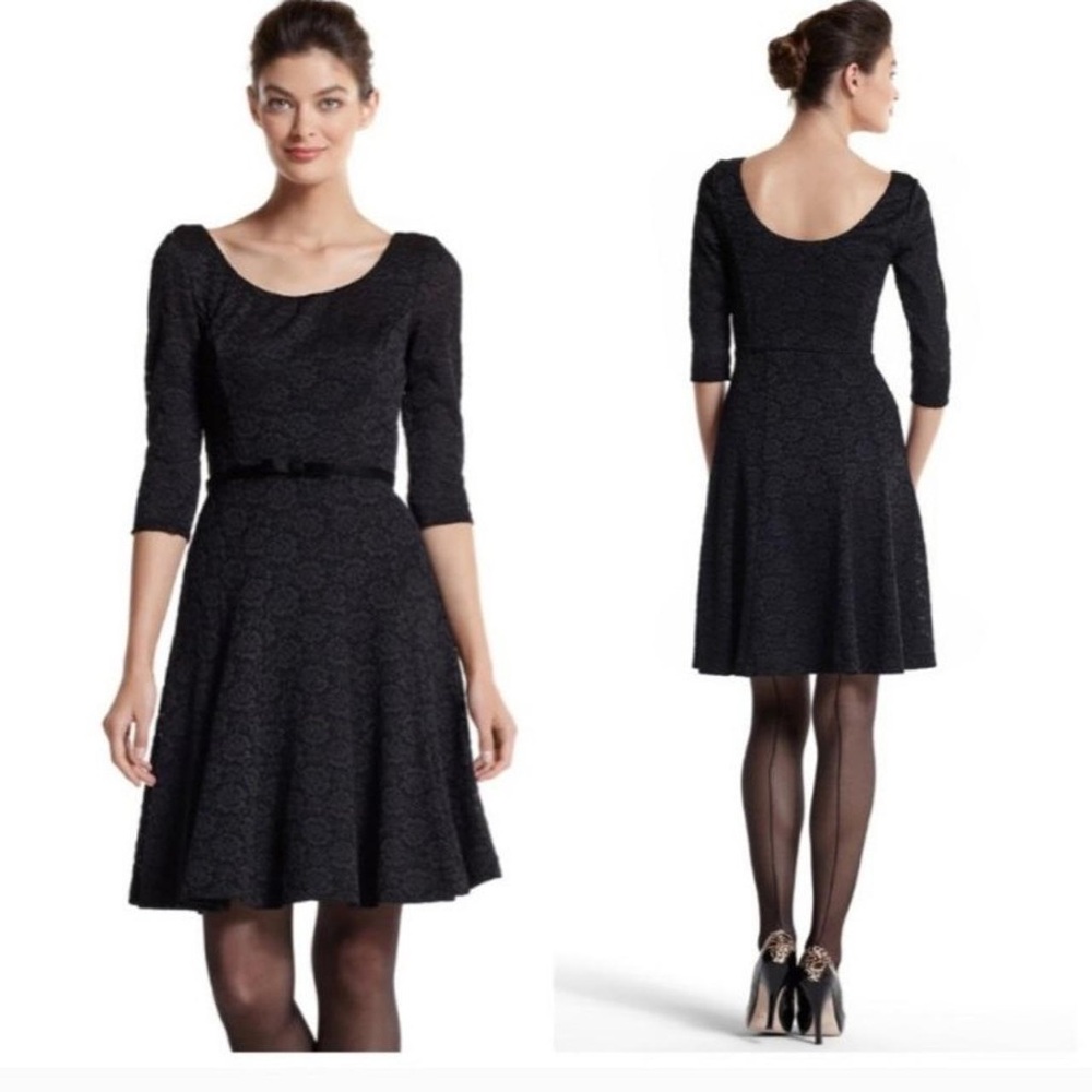 White House Black Market Black Scoop-Neck Fit & Flare Dress